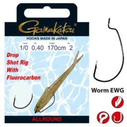Gamakatsu Booklet Drops Worm Ewg Tied Hook 0.350 Mm 170 Cm